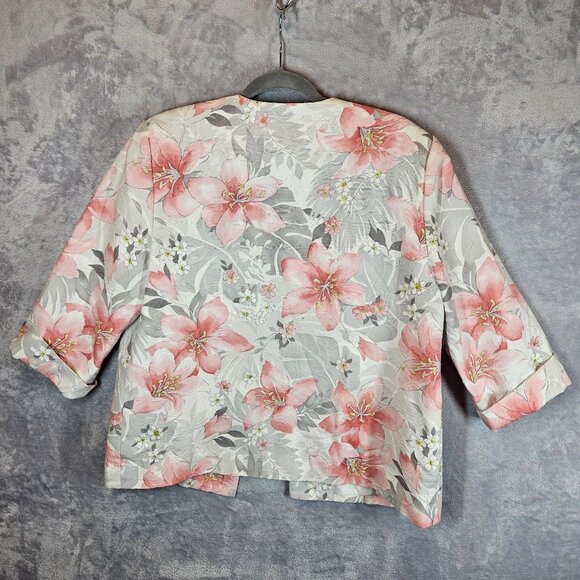 Alfred Dunner feminine floral formal jacket Womens 12 open career wedding party - Picture 6 of 9